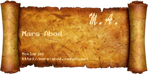 Mars Abod névjegykártya